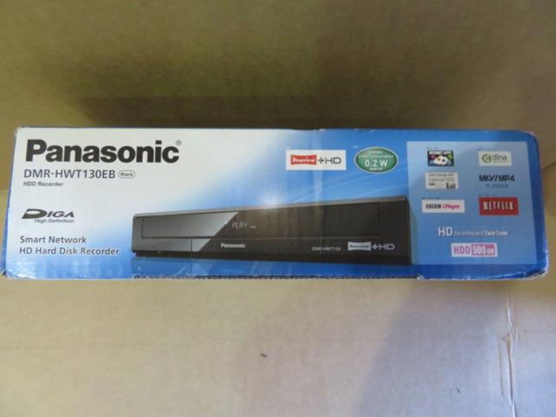 (39) 1 x Grade B - Panasonic DMR-HWT130EB Freeview+ HD Hard Disk Recorder with Twin HD Terrestr...