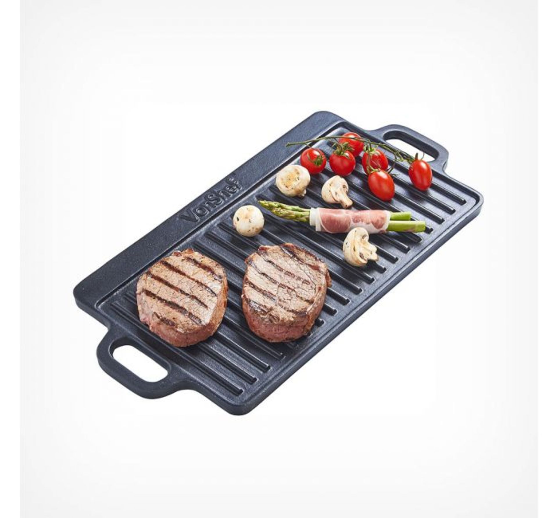 (AP236) 37cm Cast Iron Griddle Features one ridged side and one flat, smooth side Cast iron c... - Image 2 of 3