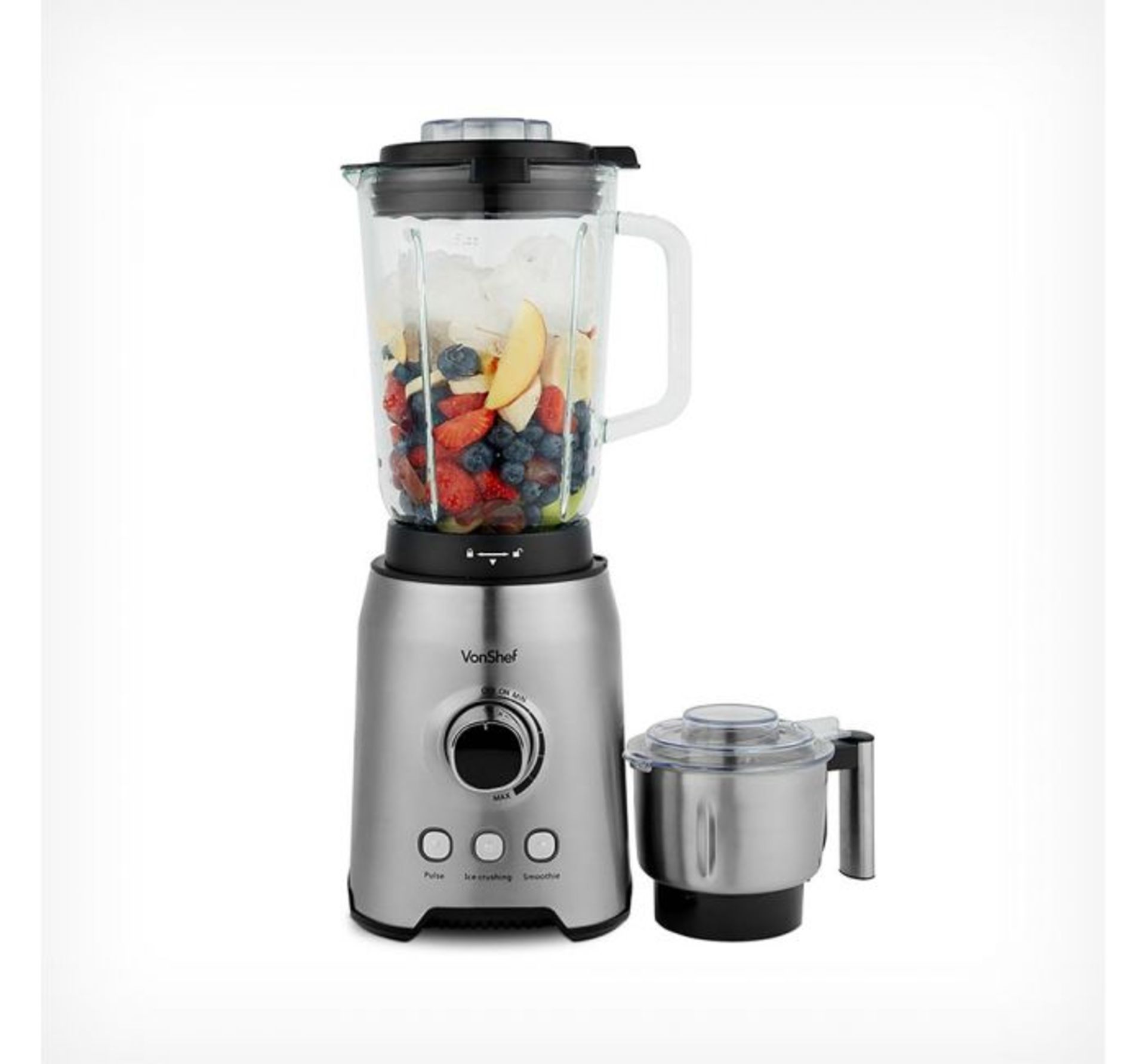 (AP216) 1000W Glass Jug Blender Blend smoothies, crush ice, prepare soups and more Powerful 1... - Image 2 of 3