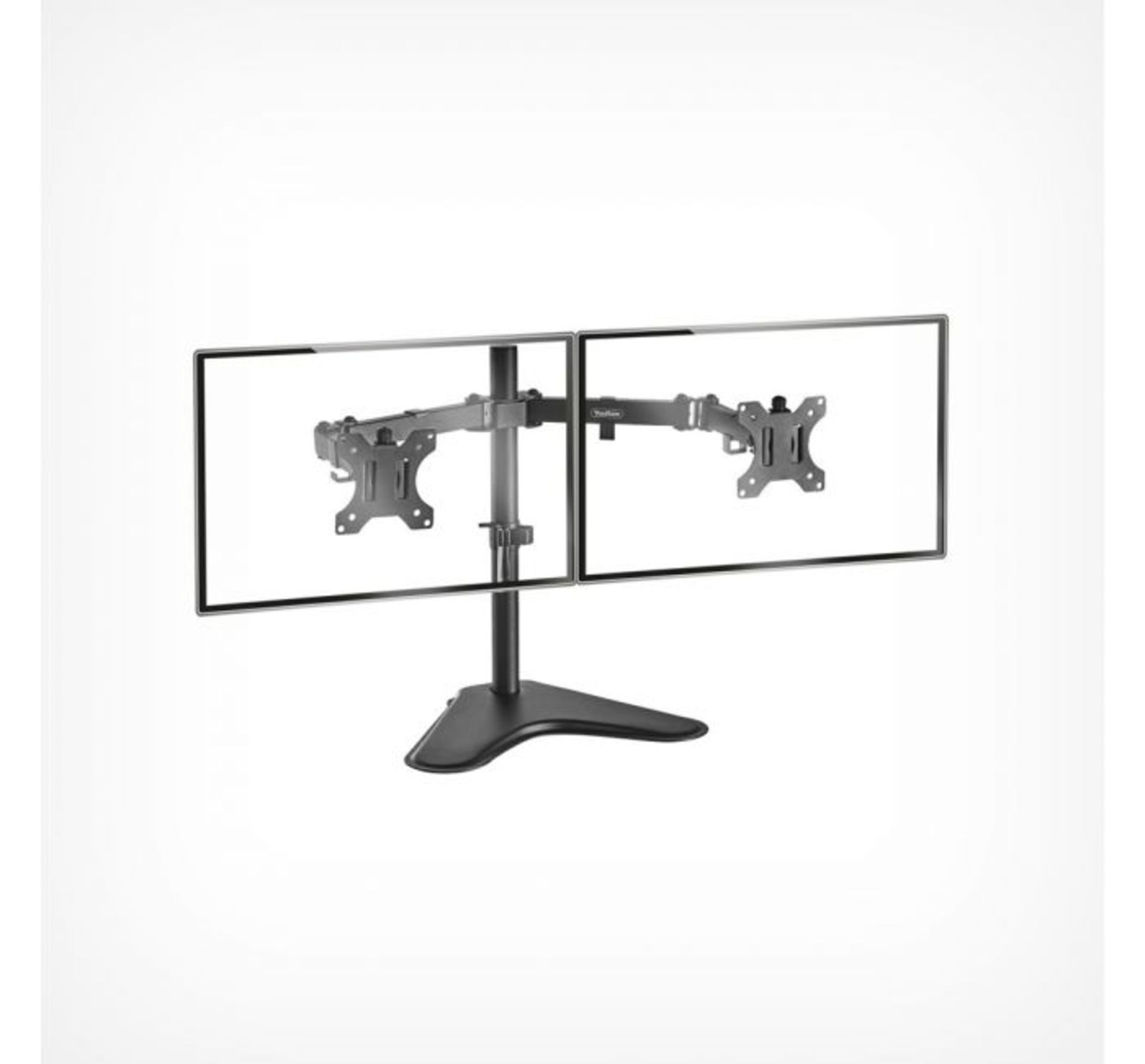 (AP51) Dual Arm Desk Mount with Stand Holds two 13-32” television or monitor screens up to 8... - Image 2 of 3