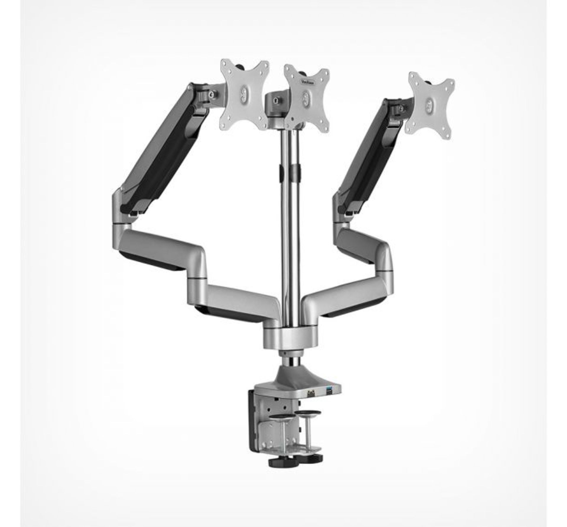 (AP139) Gas Triple Monitor Arm With USB Port 90° tilt and swivel range on each arm allows scr... - Image 2 of 3