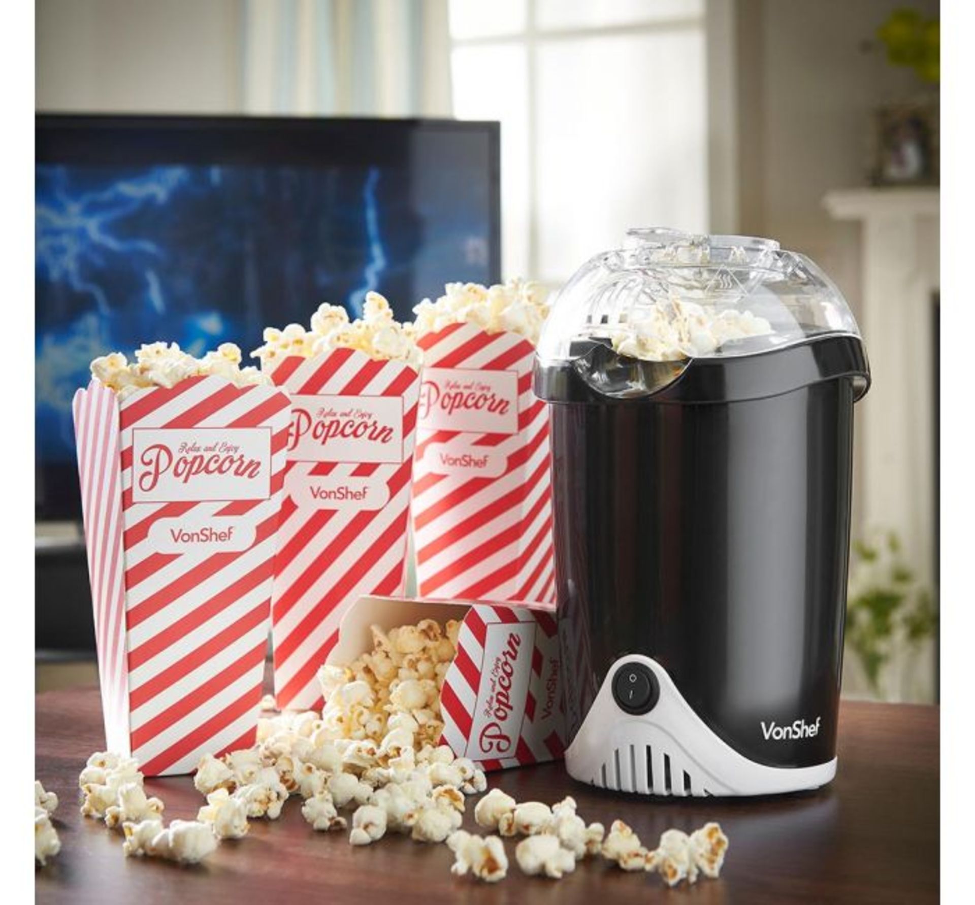 (AP148) Hot Air Popcorn Maker Create your own flavours of popcorn! From Sweet & Buttery all th...