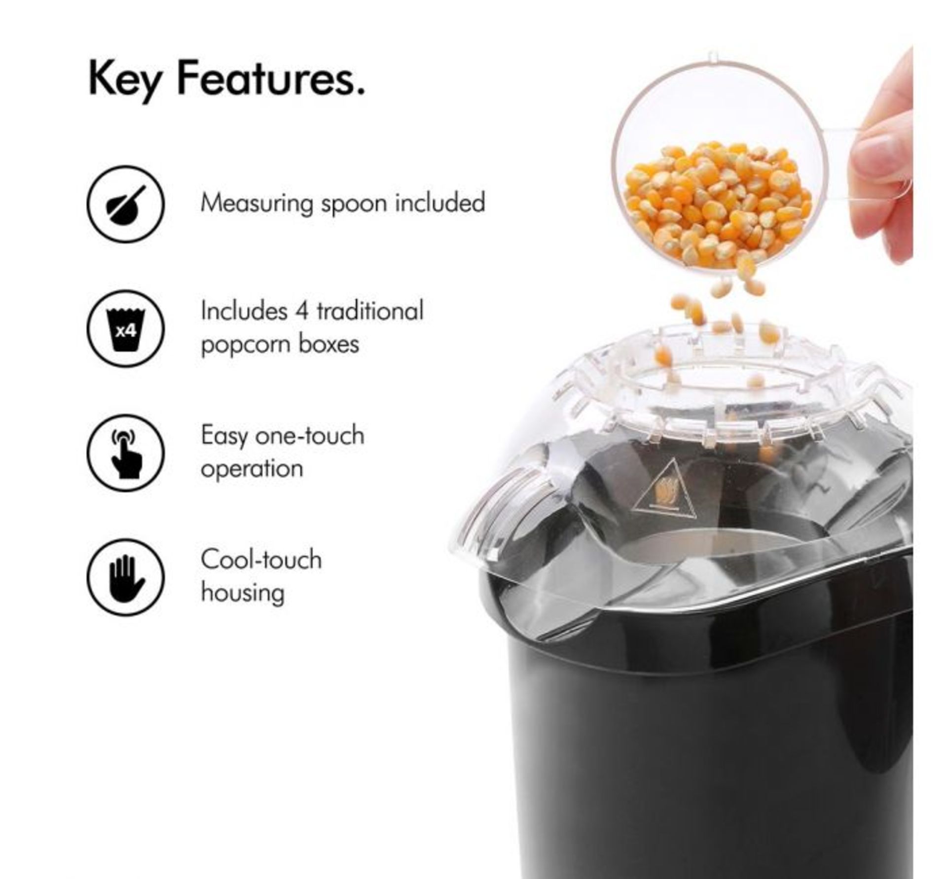 (AP148) Hot Air Popcorn Maker Create your own flavours of popcorn! From Sweet & Buttery all th... - Image 3 of 3