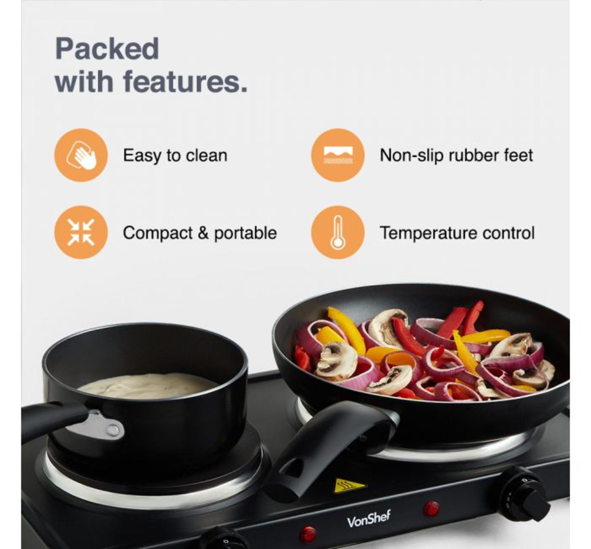 (AP170) Double Hot Plate Small, lightweight and easily portable, use the hot plate for cooking... - Image 3 of 3