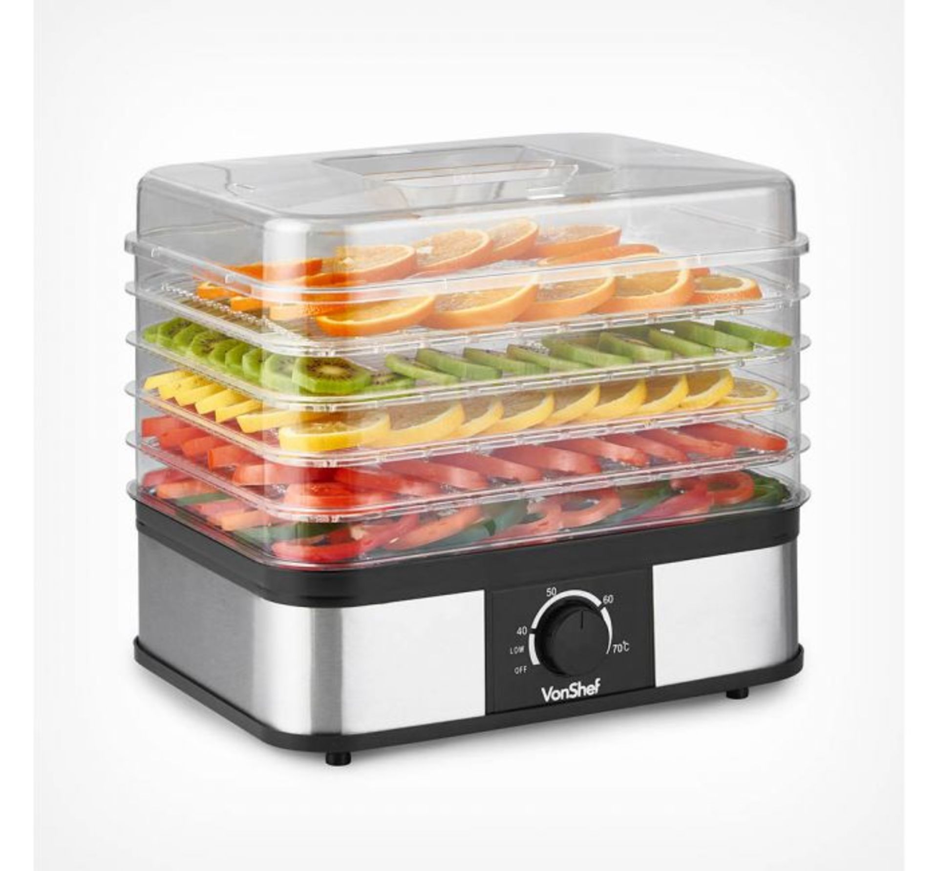 (AP14) 5 Tier Food Dehydrator Ideal for creating beef jerky, banana chips, dried fruits and mo... - Image 2 of 3