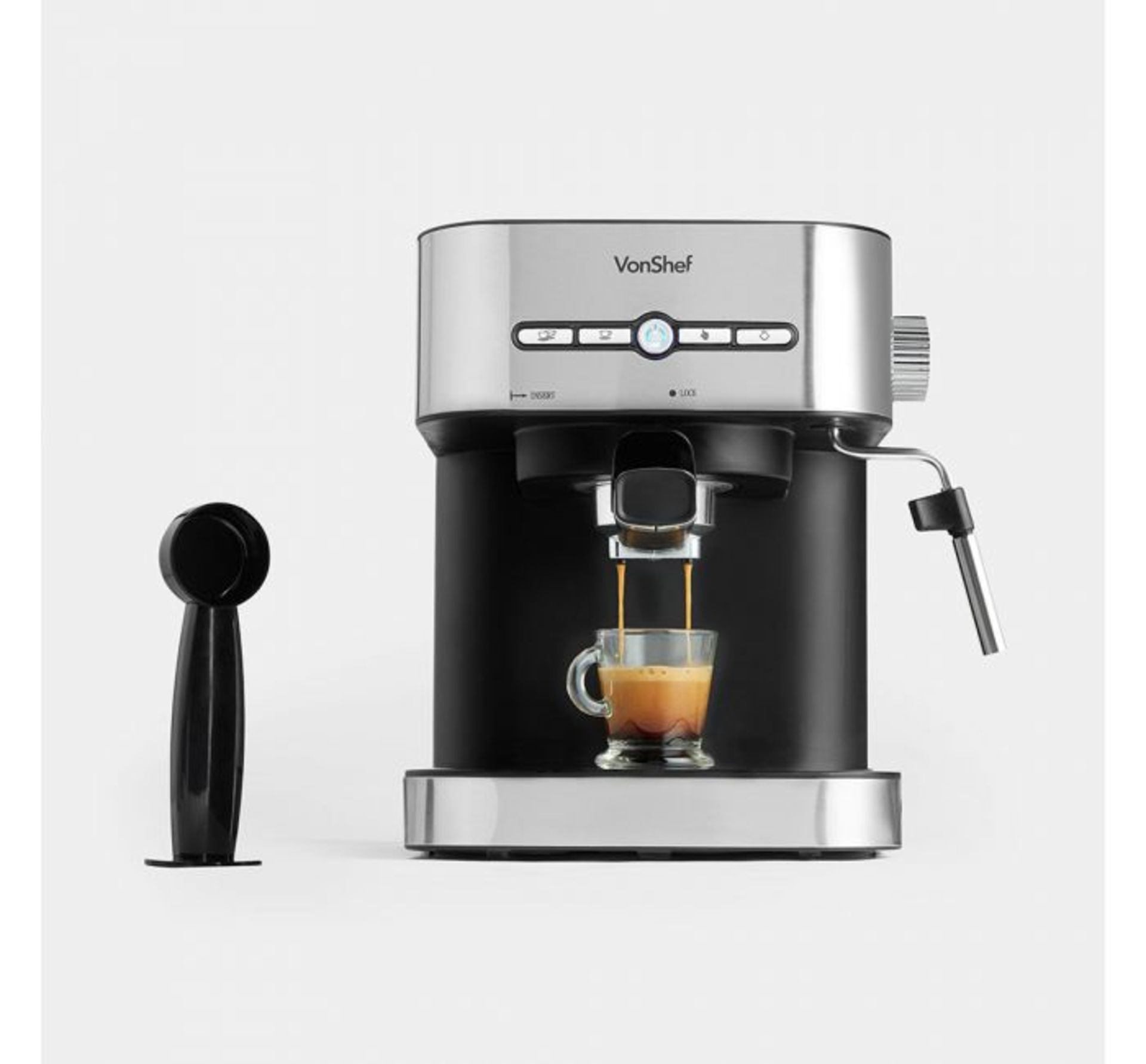 (AP27) 15 Bar Pro Espresso Machine Features a double coffee outlet and a washable/reusable s...