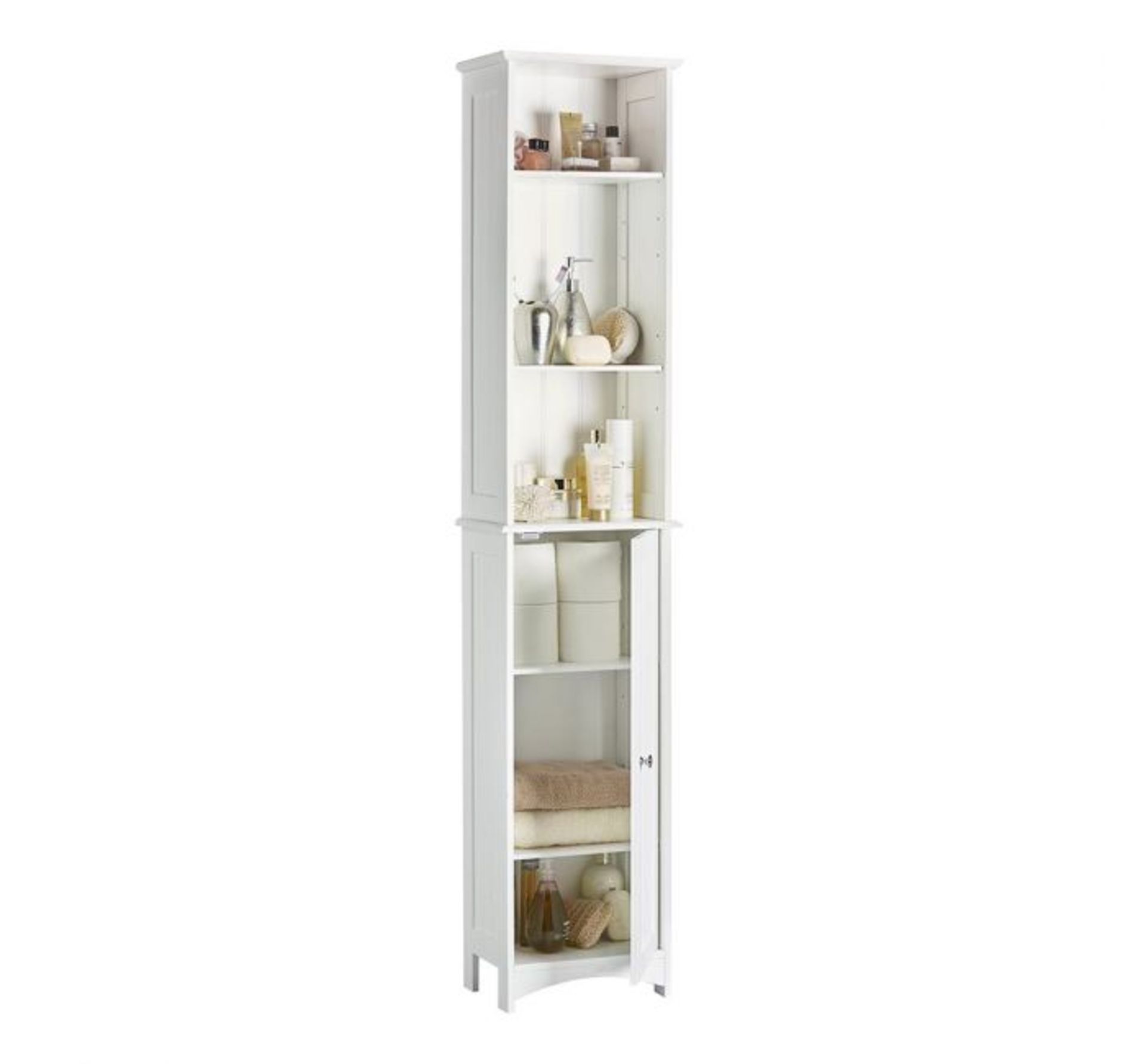 (AP4) Colonial Tall Storage Unit Easy to clean with a water resistant white paint finish Feat... - Image 3 of 3