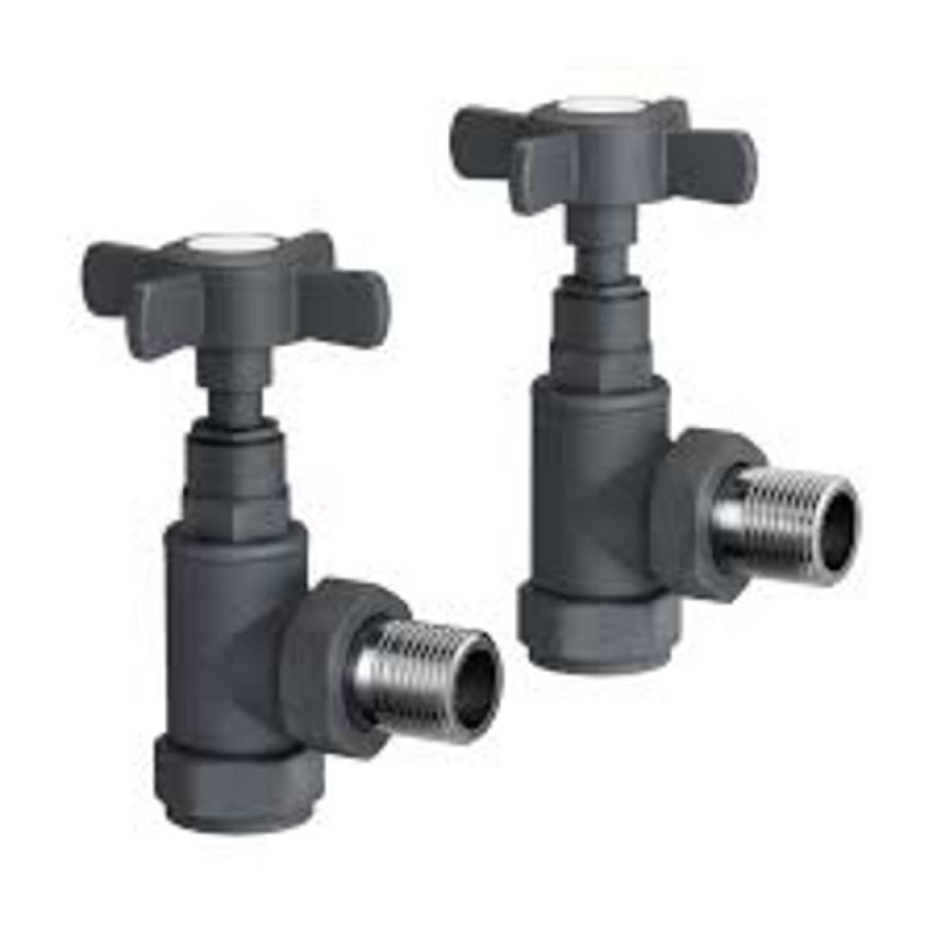 Anthracite Standard Connection Angled Radiator Valves. RA05A. 15mm standard connection. Angled ... - Image 2 of 2