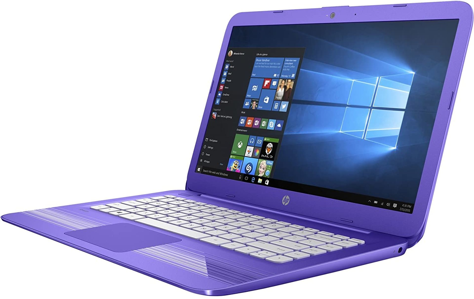 (T11) 1 x GRADE B - HP Stream 14-AX002NA 14" Purple Laptop Intel Celeron N3060, 4GB RAM, 32GB e... - Image 3 of 4