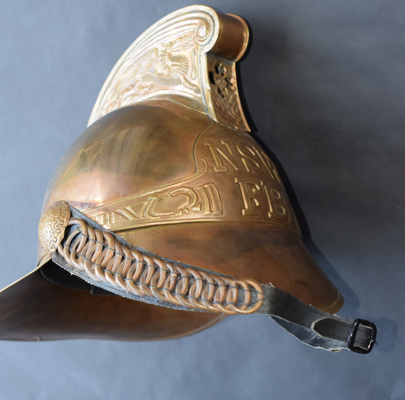 NSW Brass Fireman's Helmet - Image 2 of 5