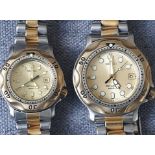 Pair Of Seiko Scuba Bi-Metal Watches, His And Hers