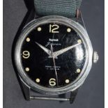 HMT Military Black Dial Watch