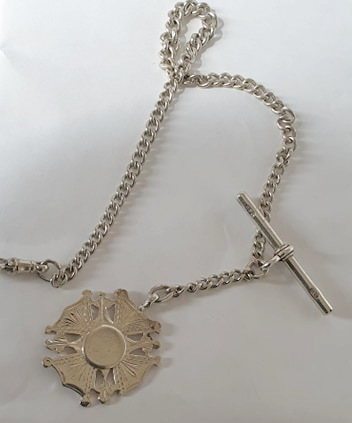 Silver Albert Watch Chain With Maltese Cross Fob - Image 2 of 4