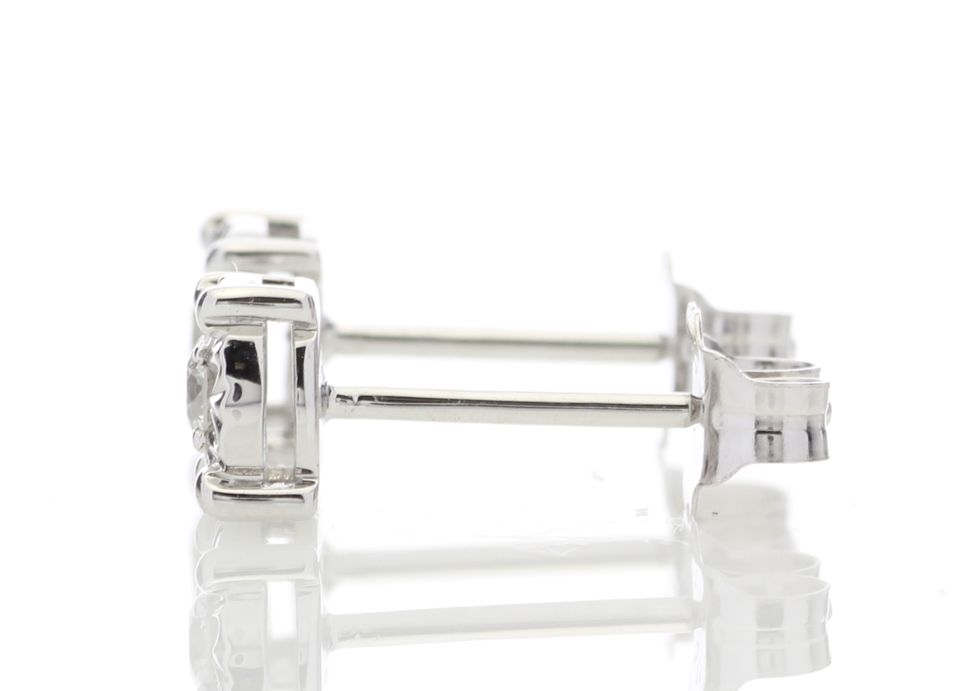 9ct White Gold Single Stone Claw Set Diamond Earring 0.10 Carats - Image 3 of 6