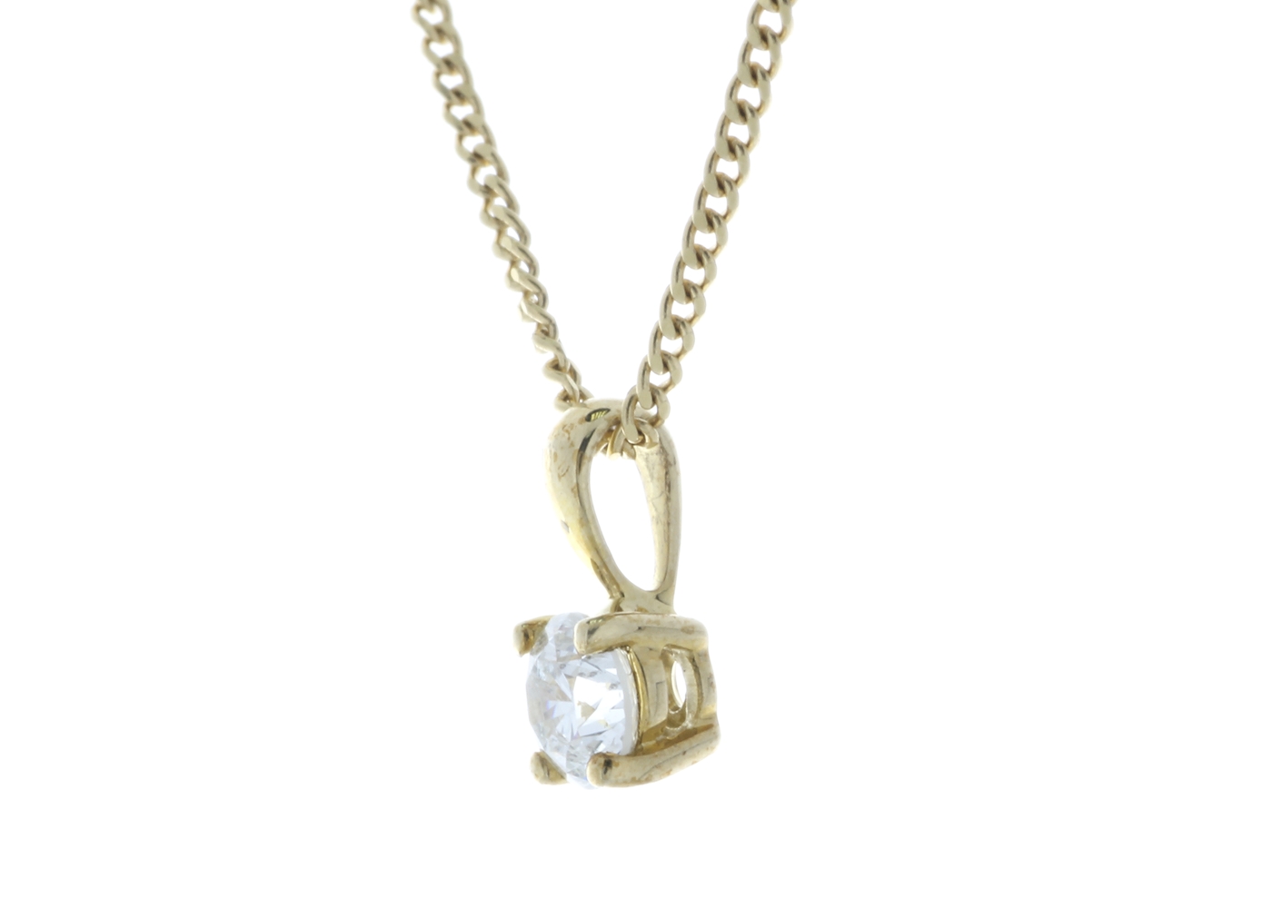 9ct Yellow Gold Single Stone Prong Set Diamond Pendant 0.33 Carats - Image 2 of 3