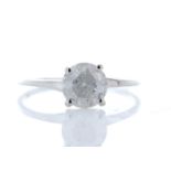 18ct White Gold Single Stone Prong Set Diamond Ring 1.09 Carats