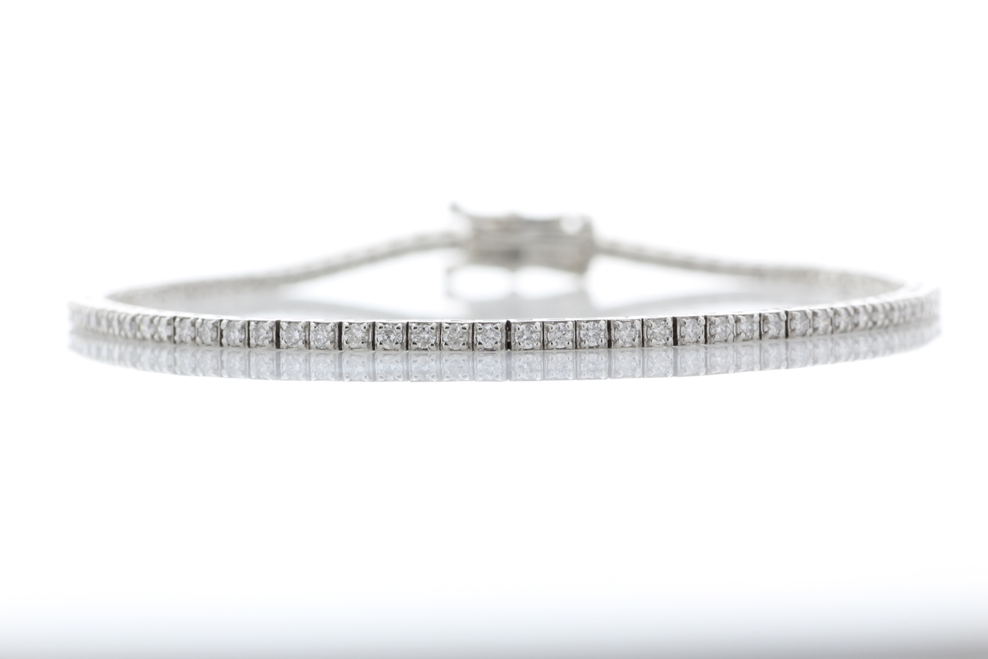 18ct White Gold Tennis Diamond Bracelet 1.11 Carats