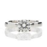 Platinum Single Stone Wire Set Diamond Ring 1.01 Carats