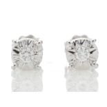 9ct White Gold Single Stone Claw Set Diamond Earring 0.10 Carats