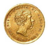 Pedro V gold 1000 Reis 1855 MS61