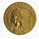 1913 - Rare $2.5 dollar Eagle - gold coin