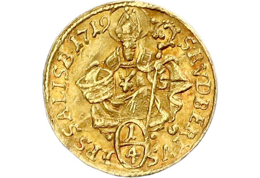 1719 Gold 1/4 Ducat - Salzburg - Franz Anton. - Image 2 of 3