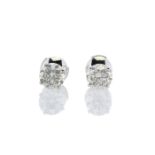 18ct White Gold Single Stone Claw Set Diamond Earring 2.34 Carats