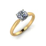 18ct Yellow Gold Single Stone Claw Set Diamond Ring F VS 0.50 Carats