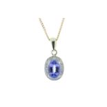 9ct Yellow Gold Diamond And Tanzanite Pendant 0.11 Carats