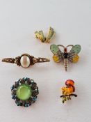 5 Vintage Brooches