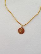 9ct Gold Chain and St. Christopher Pendant