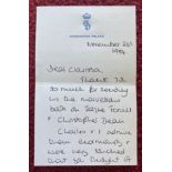 Diana, Princess of Wales - personally handwritten and signed thank you letter and envelope