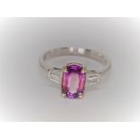 GIA Certified 2.44 ct VVS Vivid Purple Sapphire & Diamonds Ring