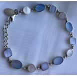 Silver Mother of Pearl Bracelet 7”