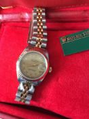 Ladies Boxed 18CT Gold Bi Metal Rolex DateJust