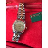 Ladies Boxed 18CT Gold Bi Metal Rolex DateJust