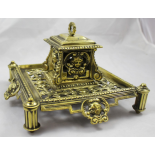 Antique Victorian Polished Brass Inkwell