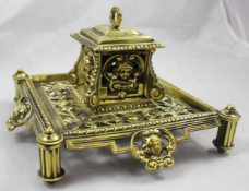 Antique Victorian Polished Brass Inkwell