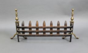 19thc. Brass & Cast Iron Fire Guard Basket Front