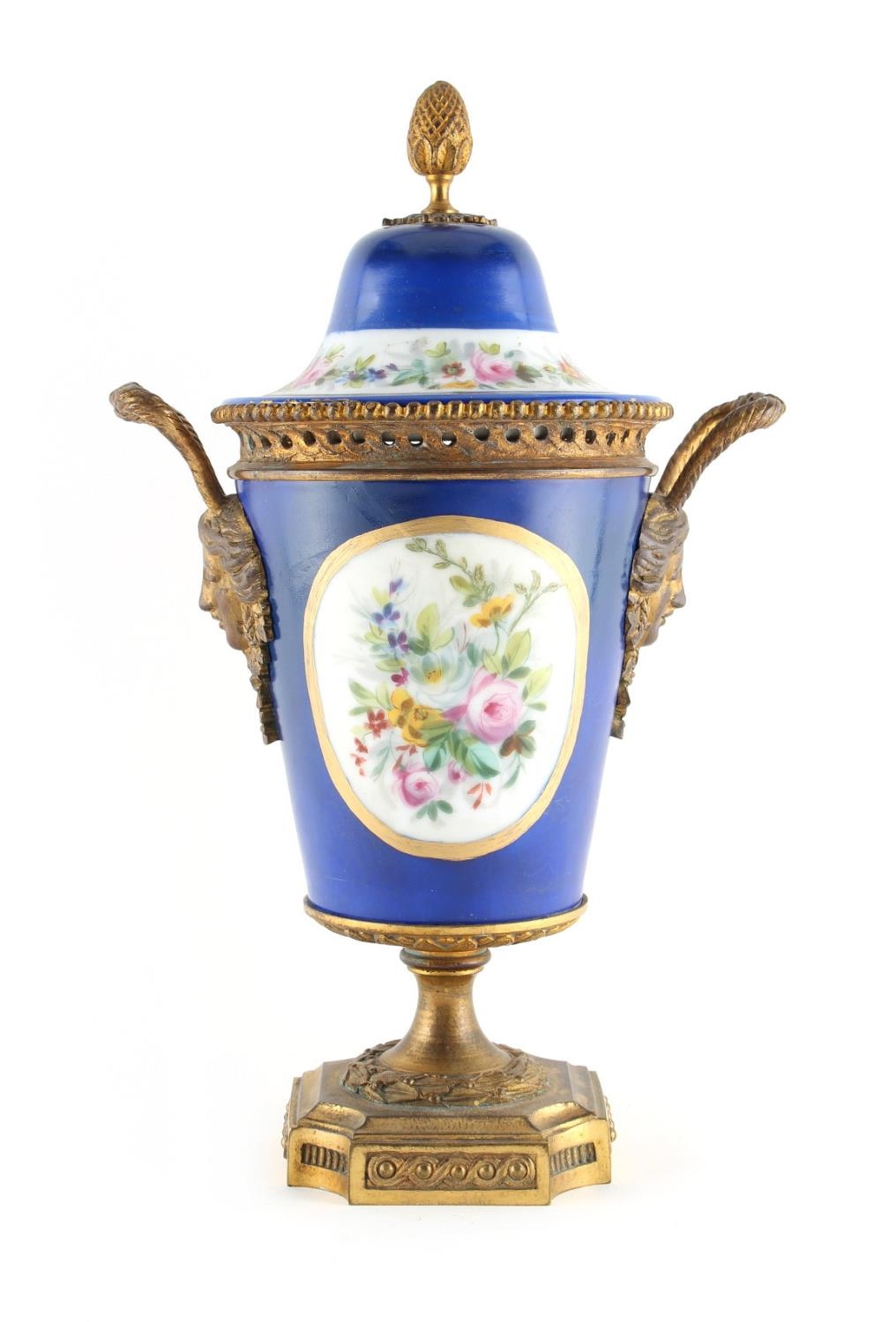 Antique Sevres Vincennes Porcelain Lidded Urn c. 1750 Interlaced L Sevres Mark - Image 2 of 9