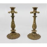 Pair of Heavy Vintage Decorative Brass Candlesticks