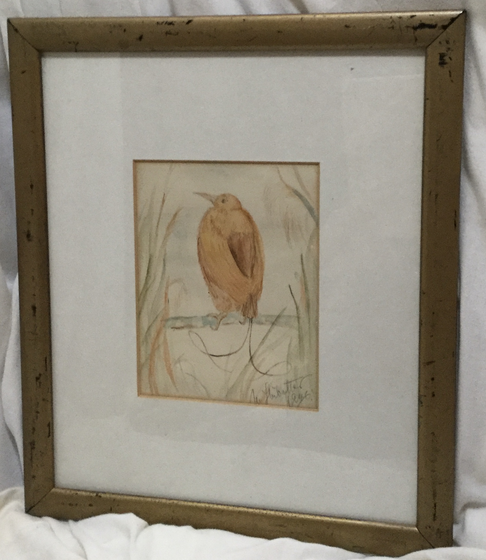 Watercolour Bird. Dated 1946