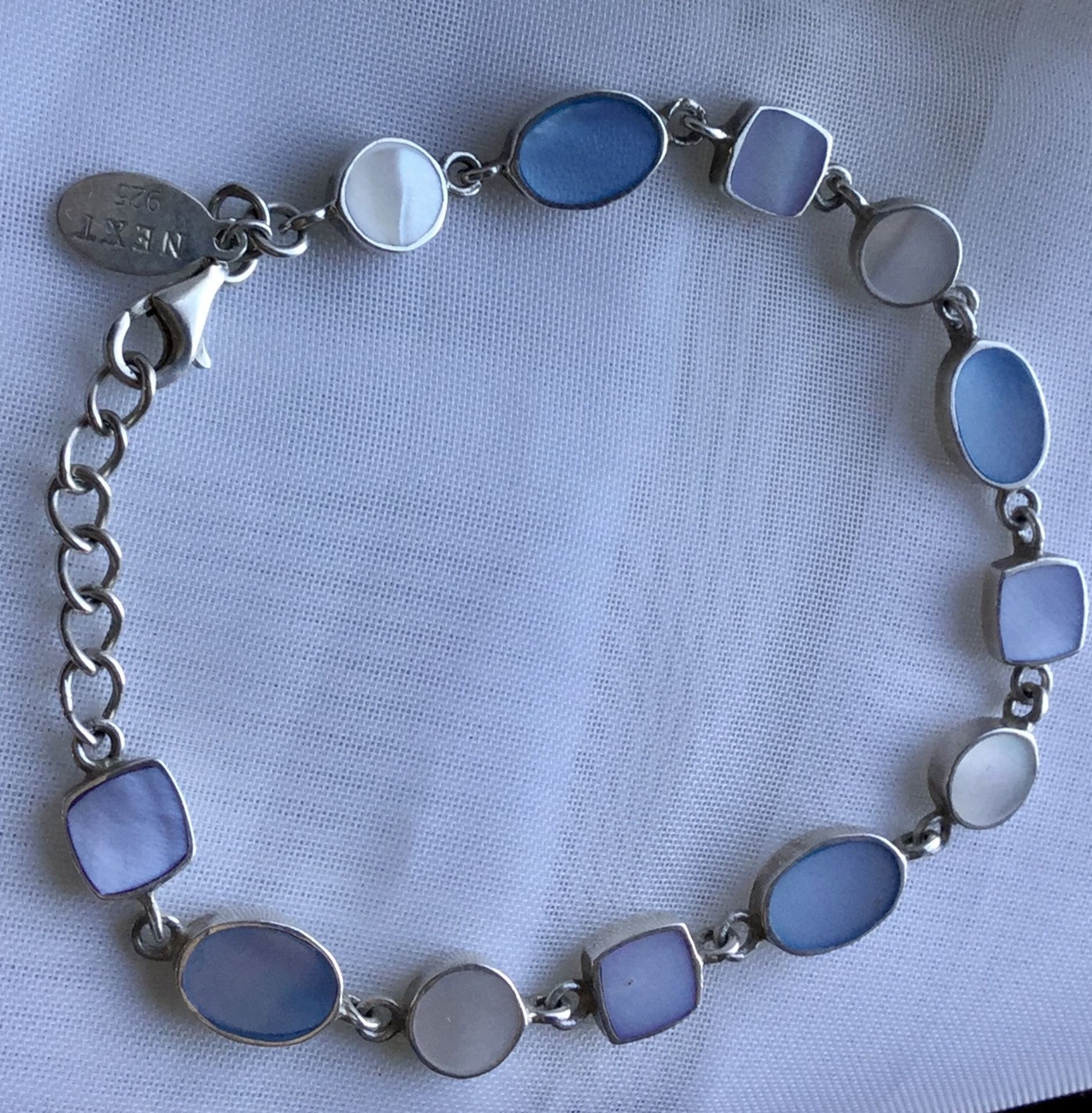 Silver Mother of Pearl Bracelet 7” - Image 8 of 8