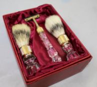 Vintage Royal Brierley Crystal Gold Plated Razor Set