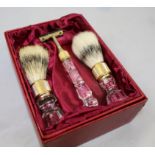 Vintage Royal Brierley Crystal Gold Plated Razor Set