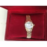 Ladies Boxed Rolex 18CT Yellow Gold, Oyster Architecture-BEZEL-Mother of Pearl and Diamond Dot Dial.