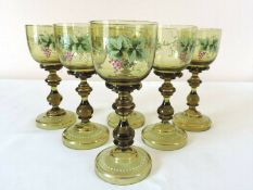 Antique Art Nouveau Fritz Heckert Wine Glasses - Roemer Hock Glasses