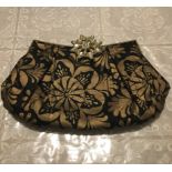 Nadia Minkoff Evening Clutch Bag. 100% Silk. Jewelled Clasp.