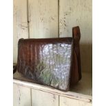 Vintage Leather French hand Stitched handbag long strap
