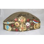 Vintage Soviet Pilotka Cap with Badges